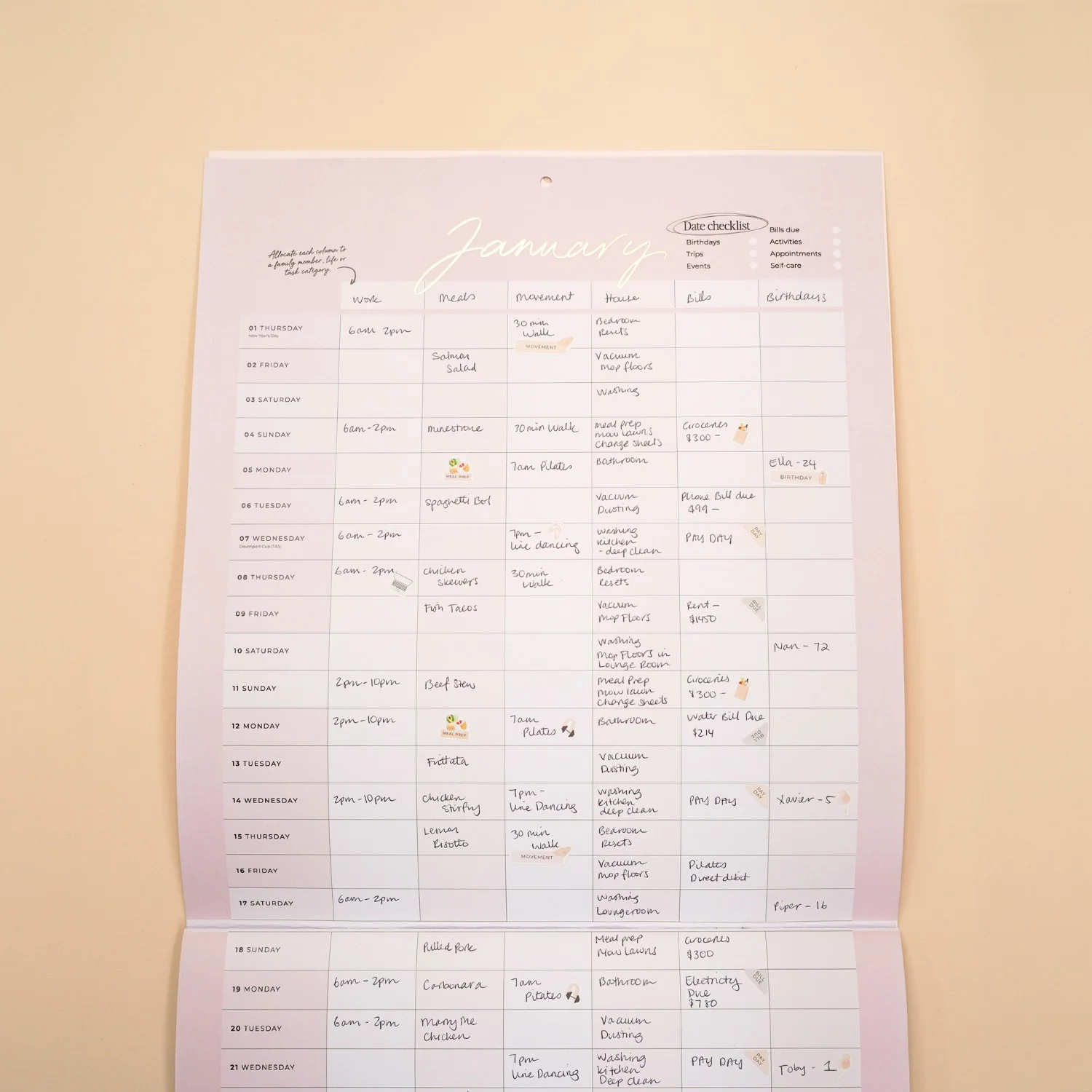 2026 Wall Planner - Blush + Beige - Image 6