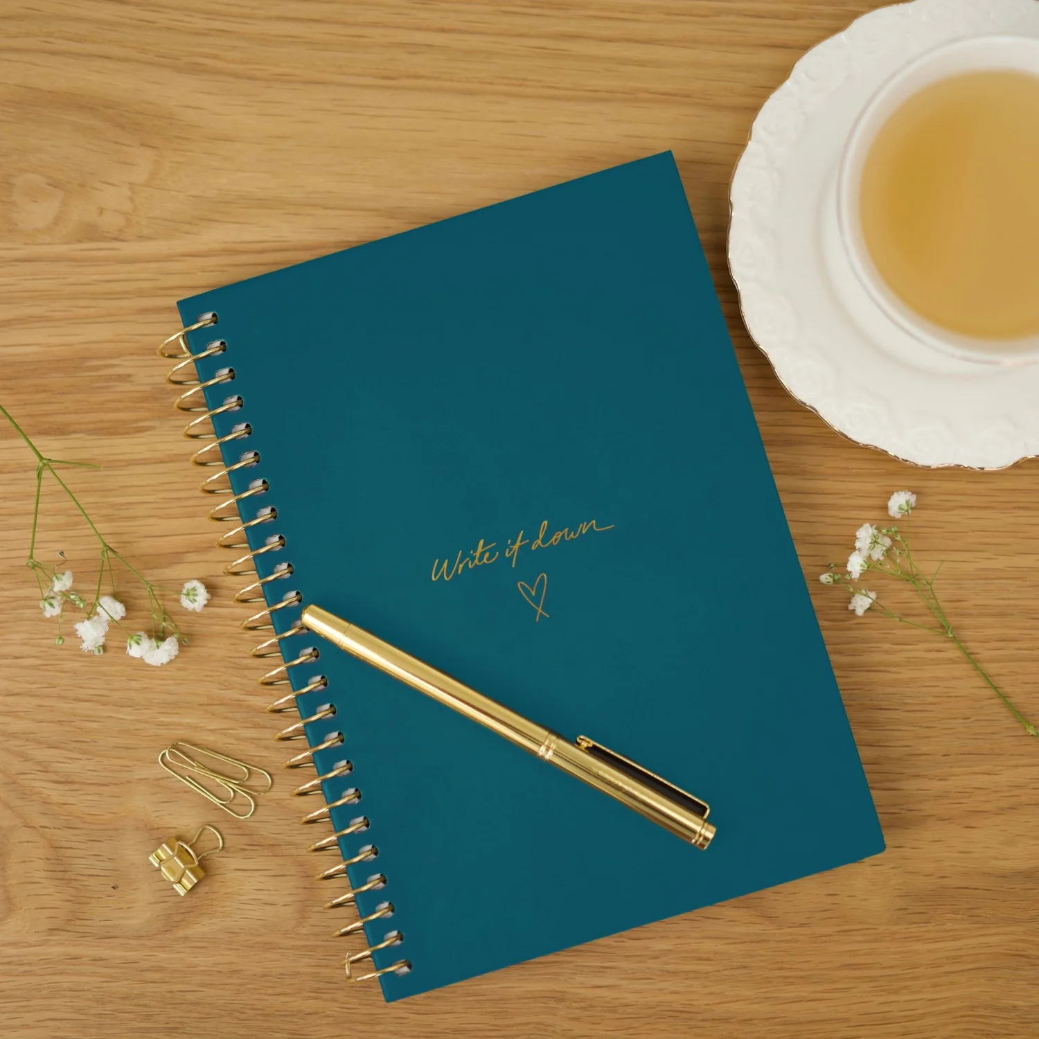 'Write it Down' A5 Notebook - Teal - Image 5