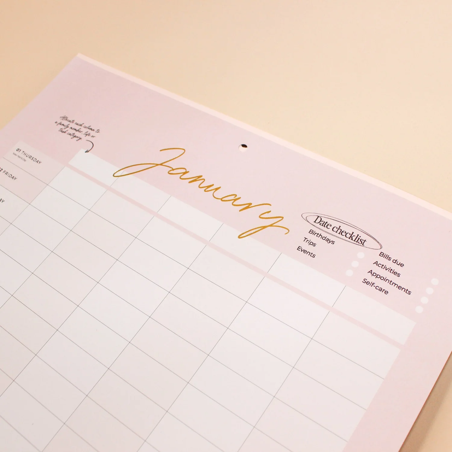 2026 Wall Planner - Blush + Beige - Image 3