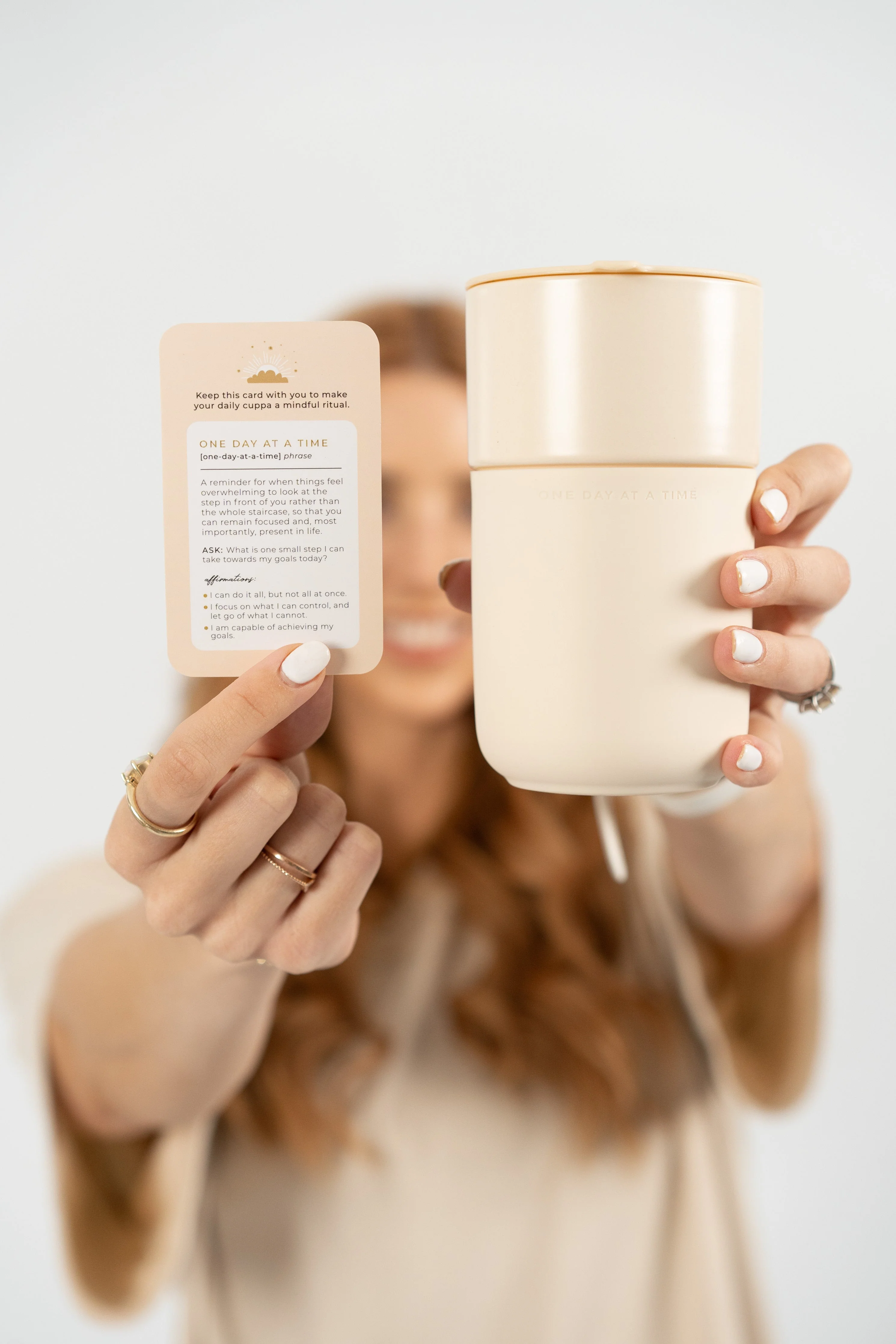 Inspirational Travel Mug - Beige - Image 5