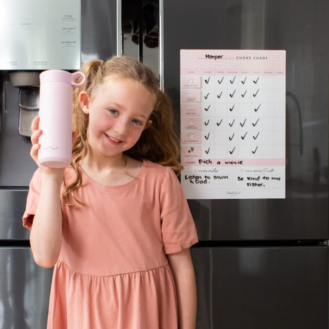 Insulated Kids Water Drink Bottle 500ml Blush - Image 3