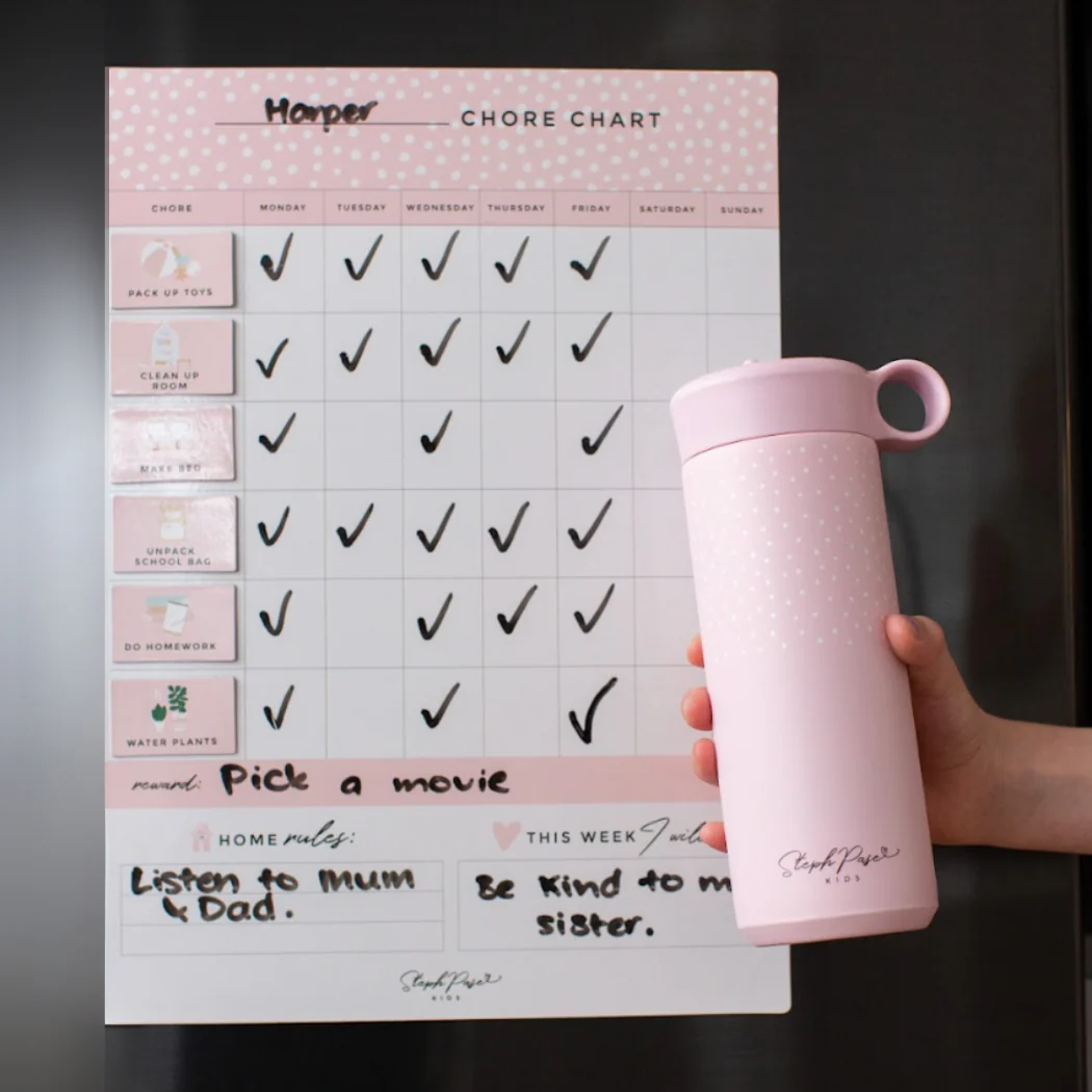Insulated Kids Water Drink Bottle 500ml Blush - Image 5