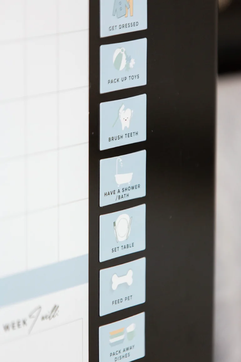 Kids Chore Magnet Icon Set - Blue - Image 3