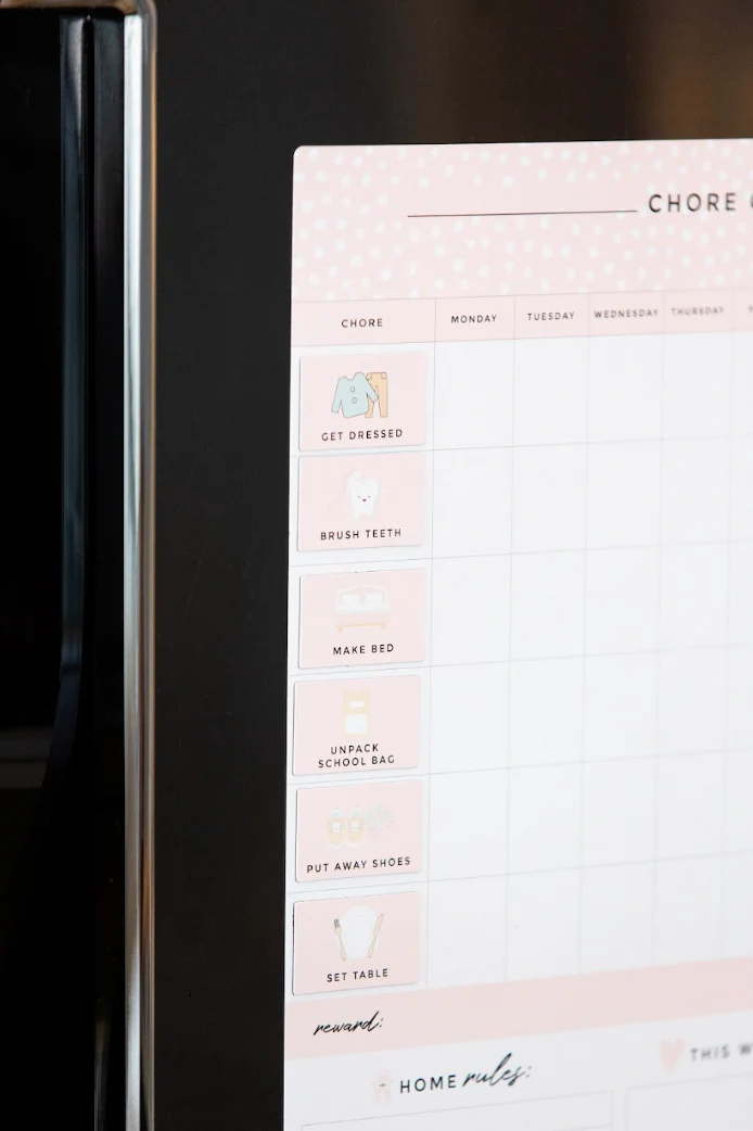 Kids Chore Magnet Icon Set - Blush - Image 3
