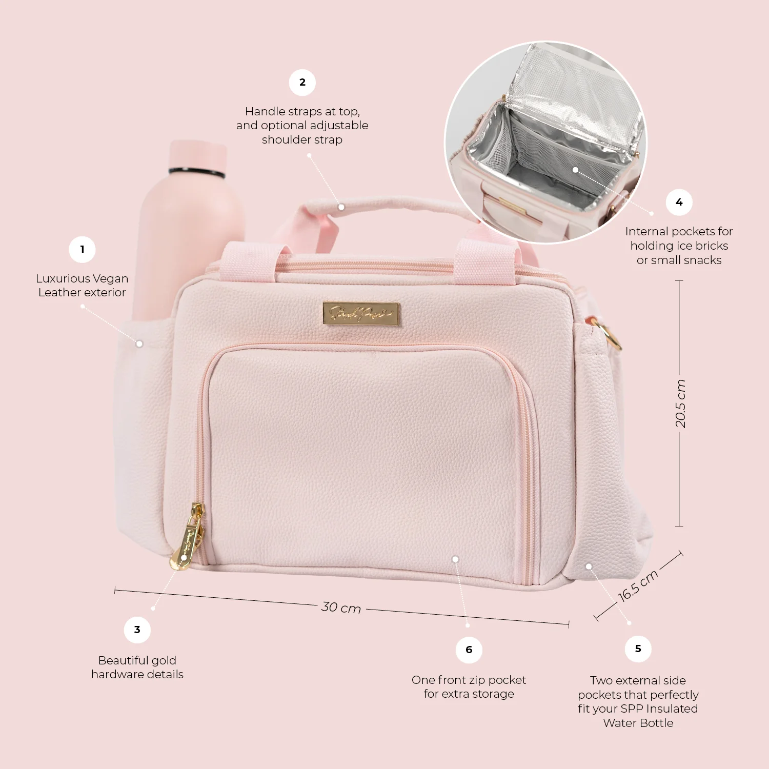 Luxe Insulated Lunch Bag - Blush - Image 3