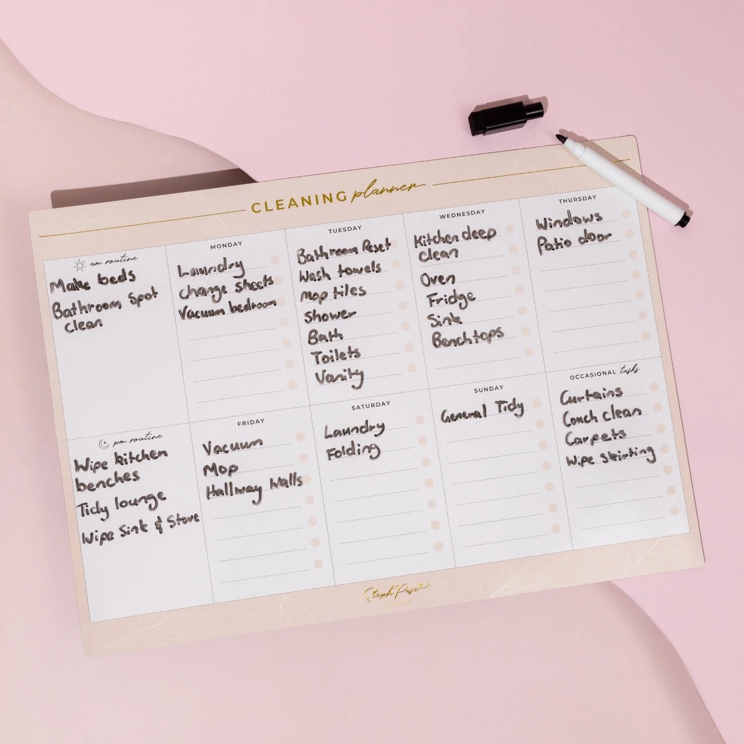 Magnetic Cleaning Planner - Beige - Image 4