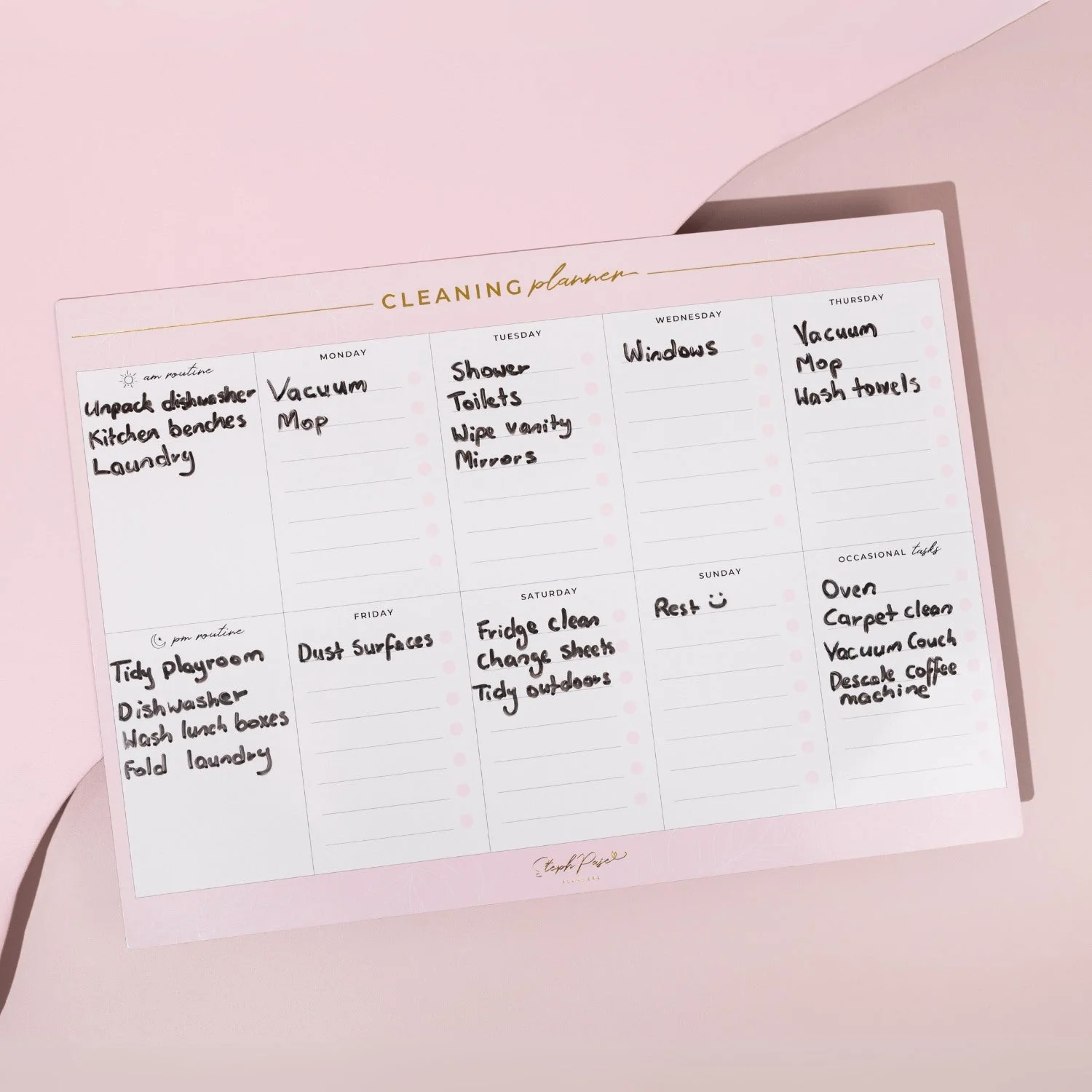 Magnetic Cleaning Planner - Blush - Image 4