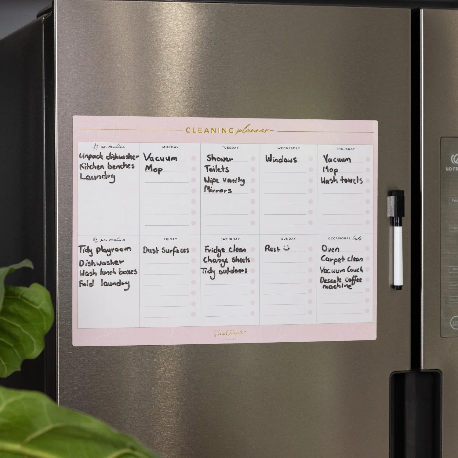 Magnetic Cleaning Planner - Blush - Image 5