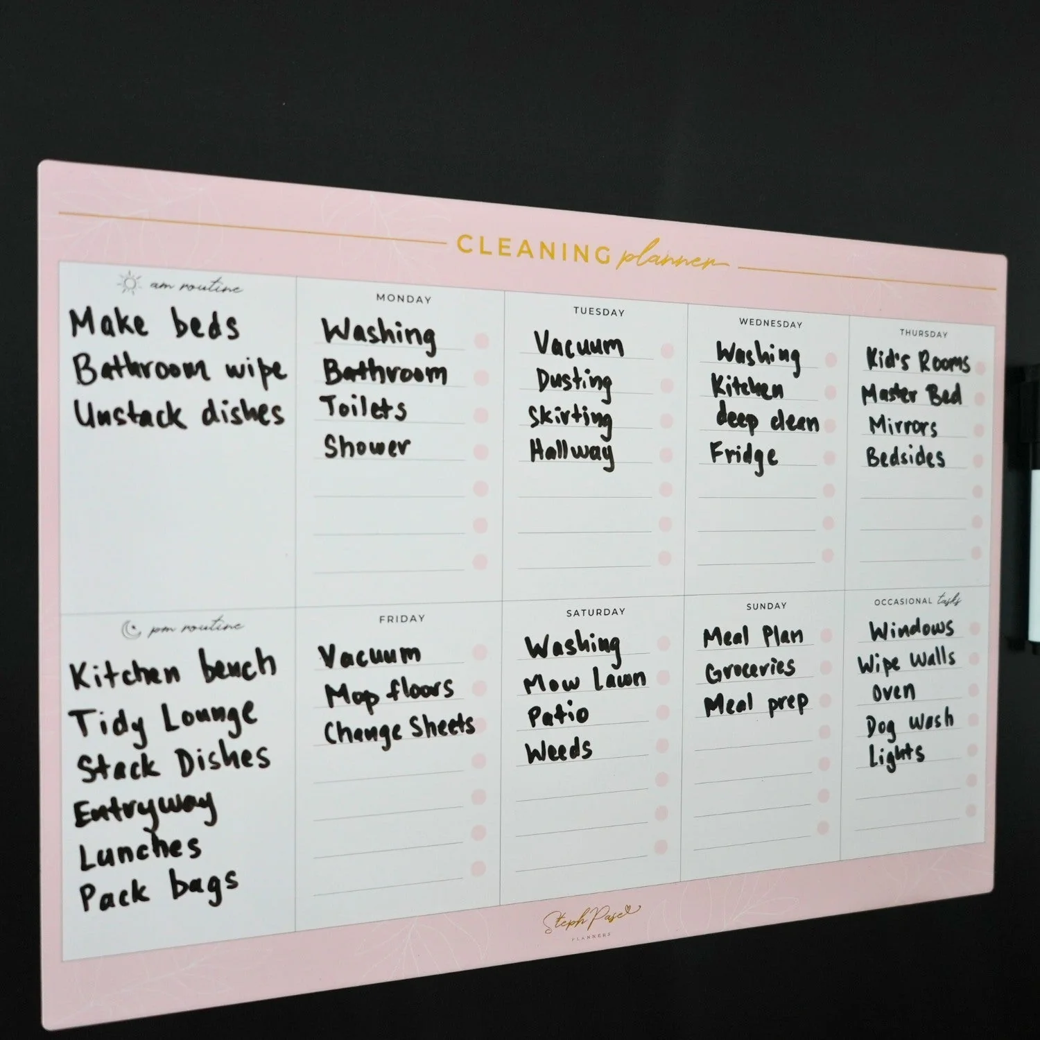Magnetic Cleaning Planner - Blush - Image 6