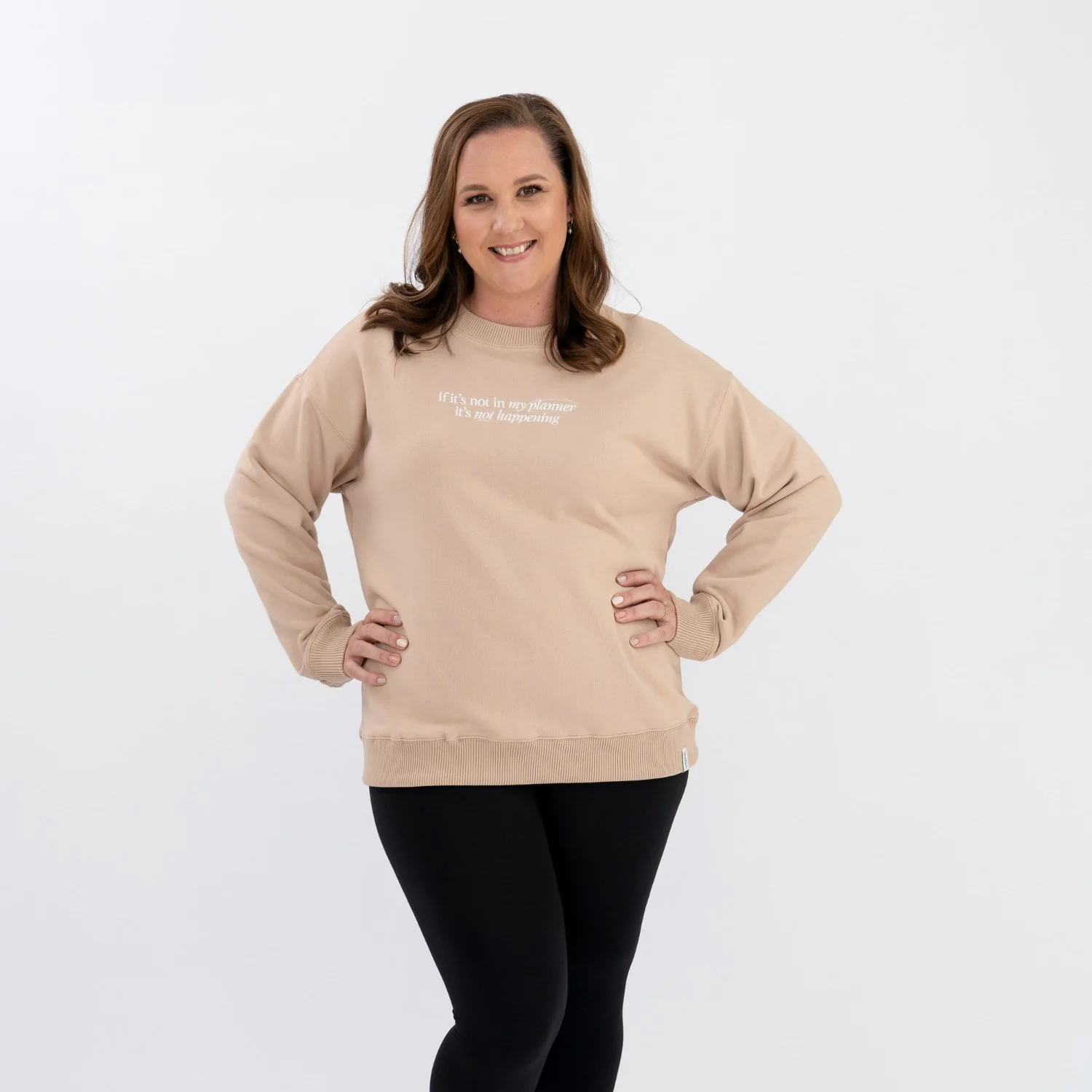 'My Planner' Crew Neck Jumper - Latte - Image 11