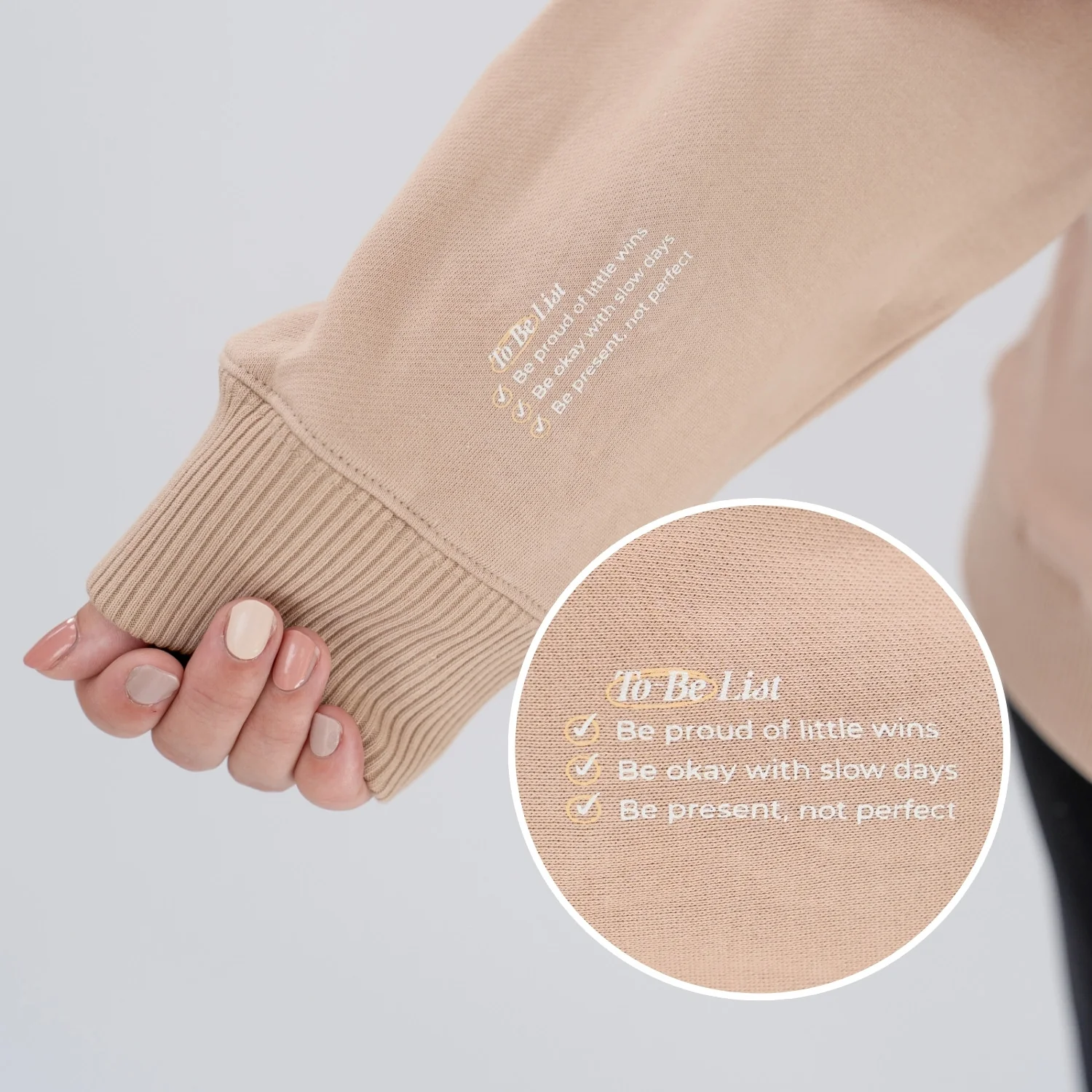 'My Planner' Crew Neck Jumper - Latte - Image 5