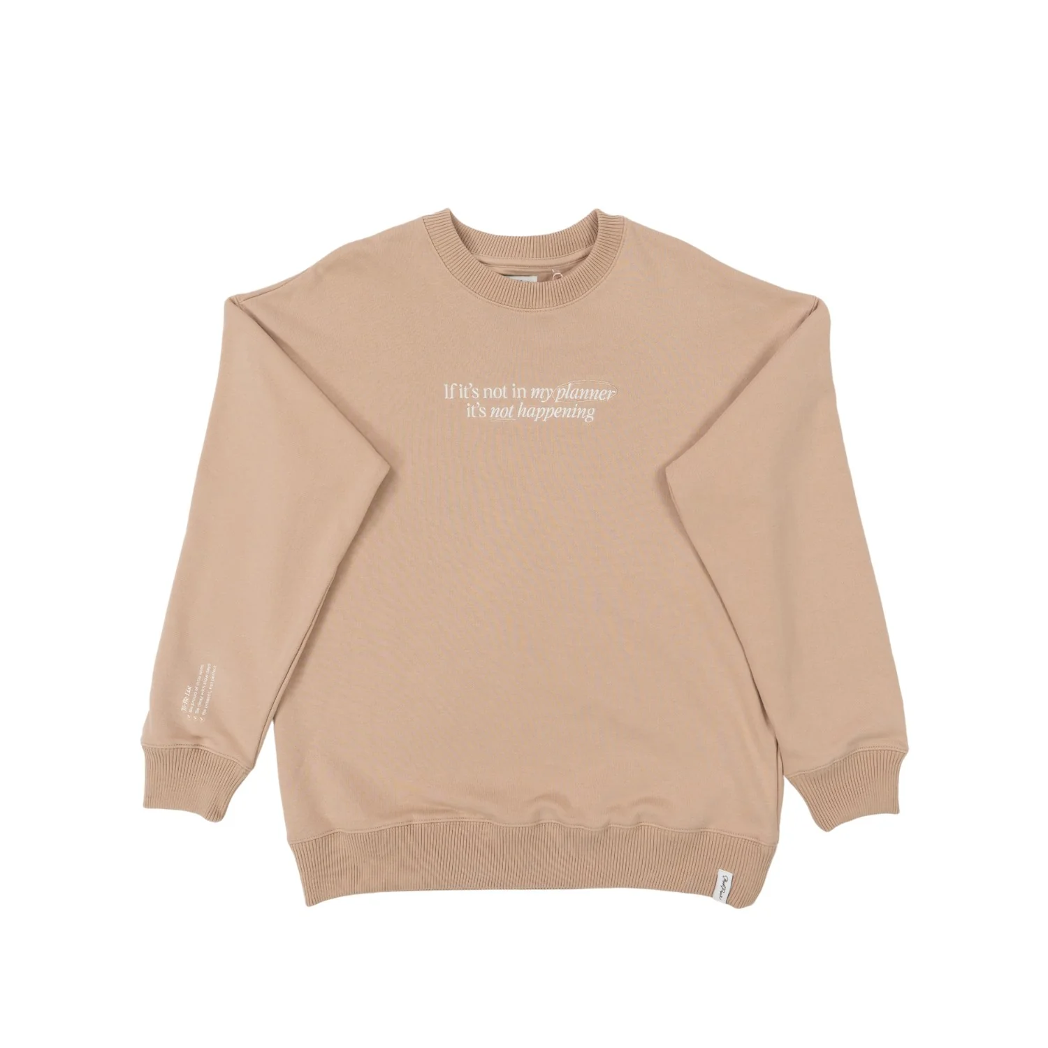 'My Planner' Crew Neck Jumper - Latte - Image 9