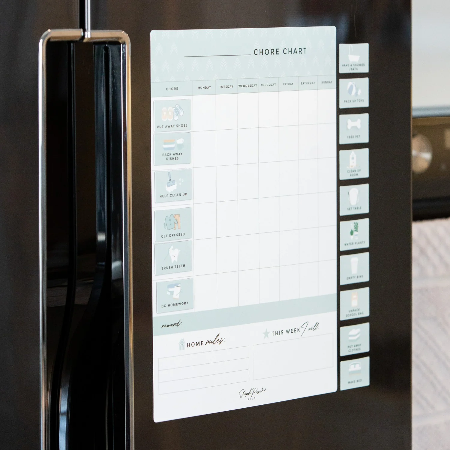Kids Chore Chart Magnet SAGE - Image 6