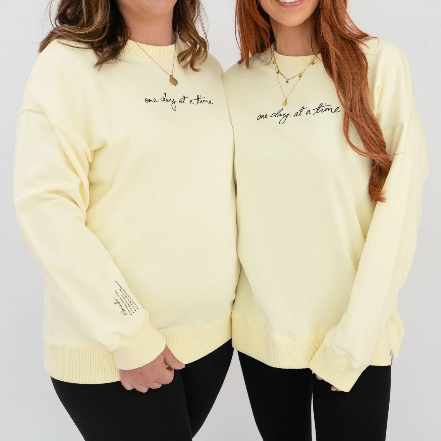 'One day at a time' Crew Neck Jumper - Butter Yellow - Image 11