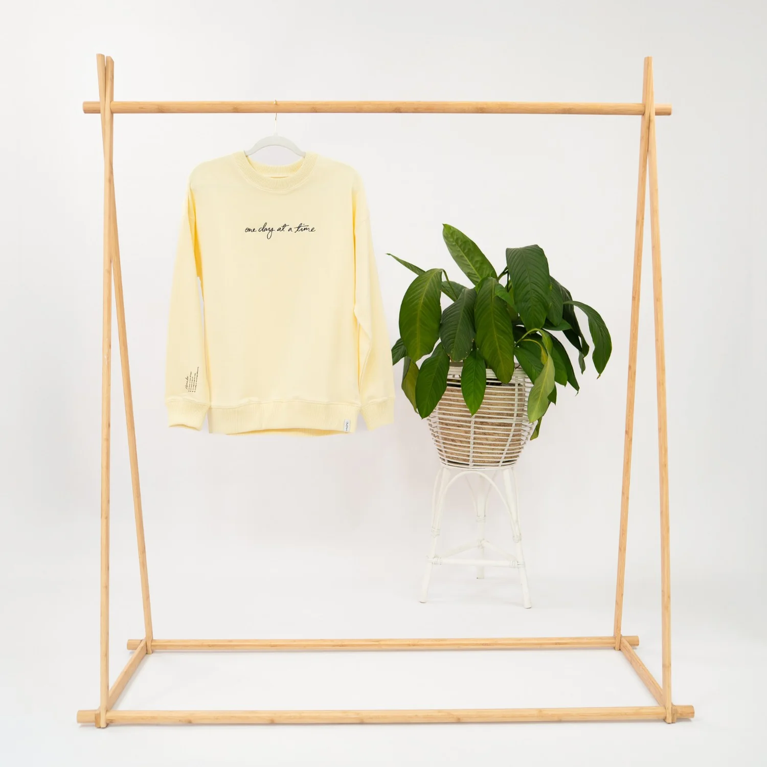 'One day at a time' Crew Neck Jumper - Butter Yellow - Image 13