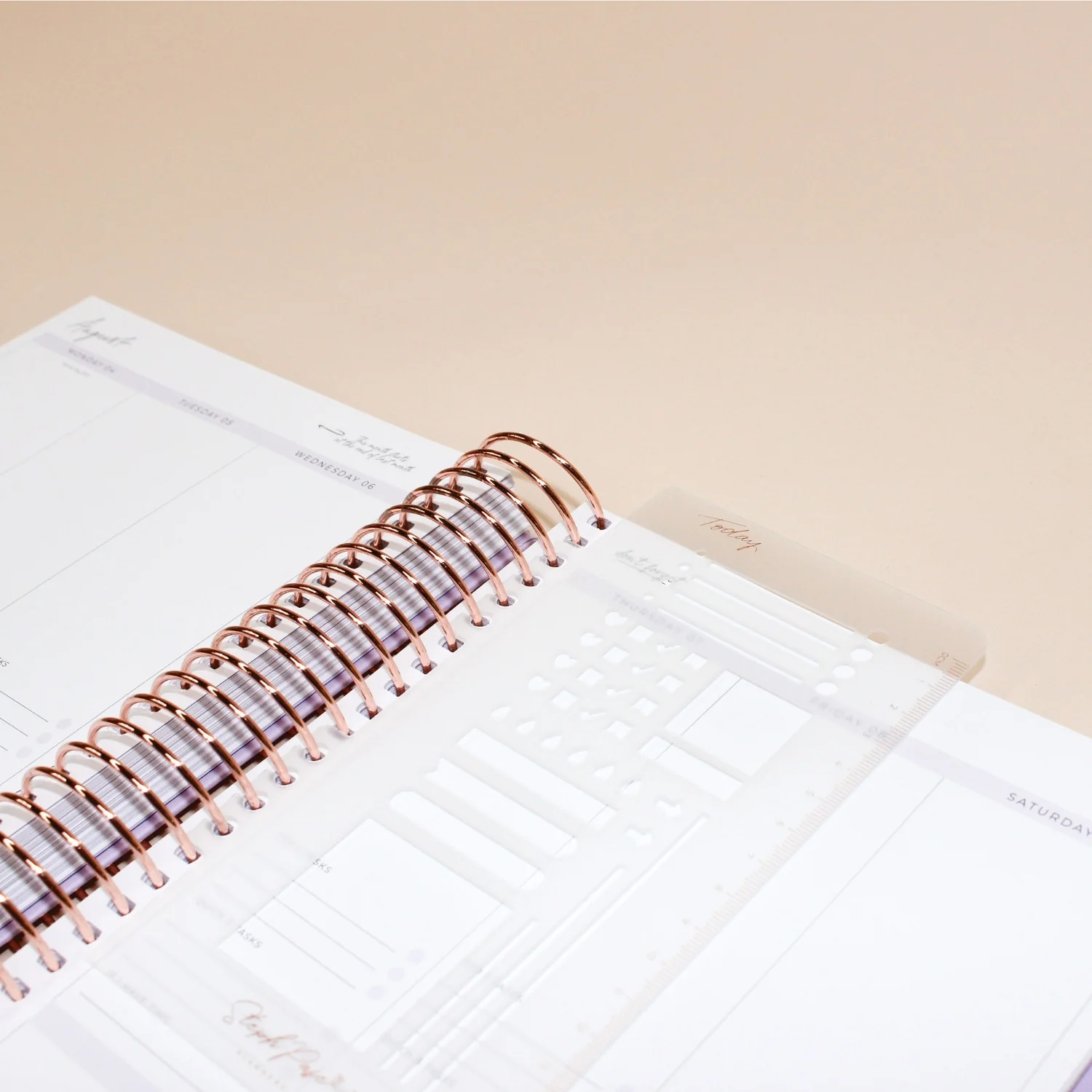 Snap-in Stencil 'Today' Bookmark - Rose Gold - Image 8