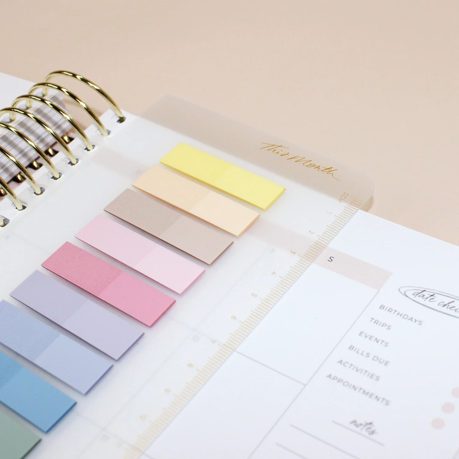Snap-in 'This Month' Sticky Note Bookmark - Gold - Image 5