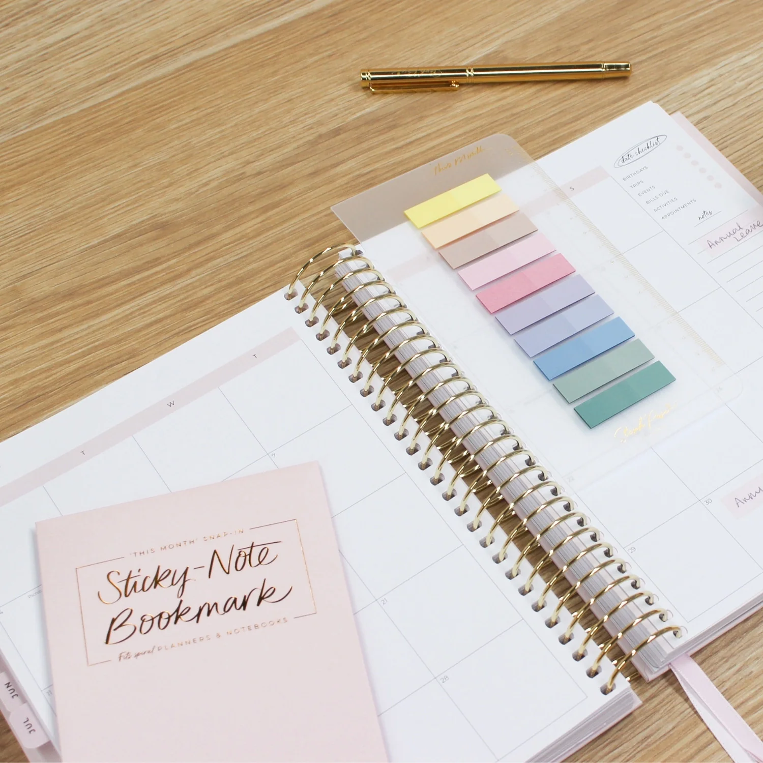 Snap-in 'This Month' Sticky Note Bookmark - Gold - Image 8