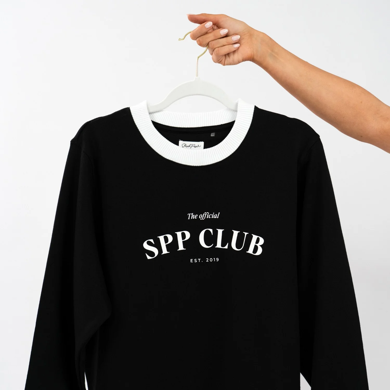 'SPP CLUB' Crew Neck Jumper - Black - Image 10