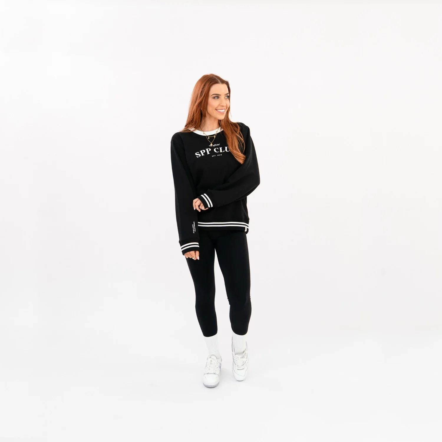 'SPP CLUB' Crew Neck Jumper - Black - Image 11