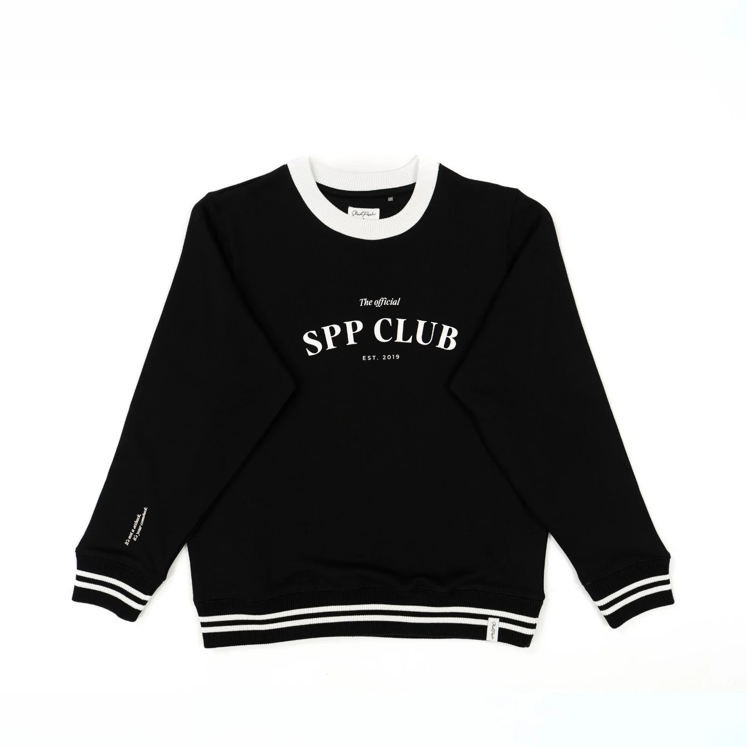 'SPP CLUB' Crew Neck Jumper - Black - Image 14