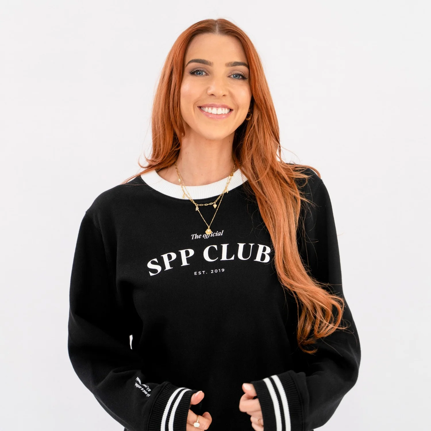 'SPP CLUB' Crew Neck Jumper - Black - Image 3