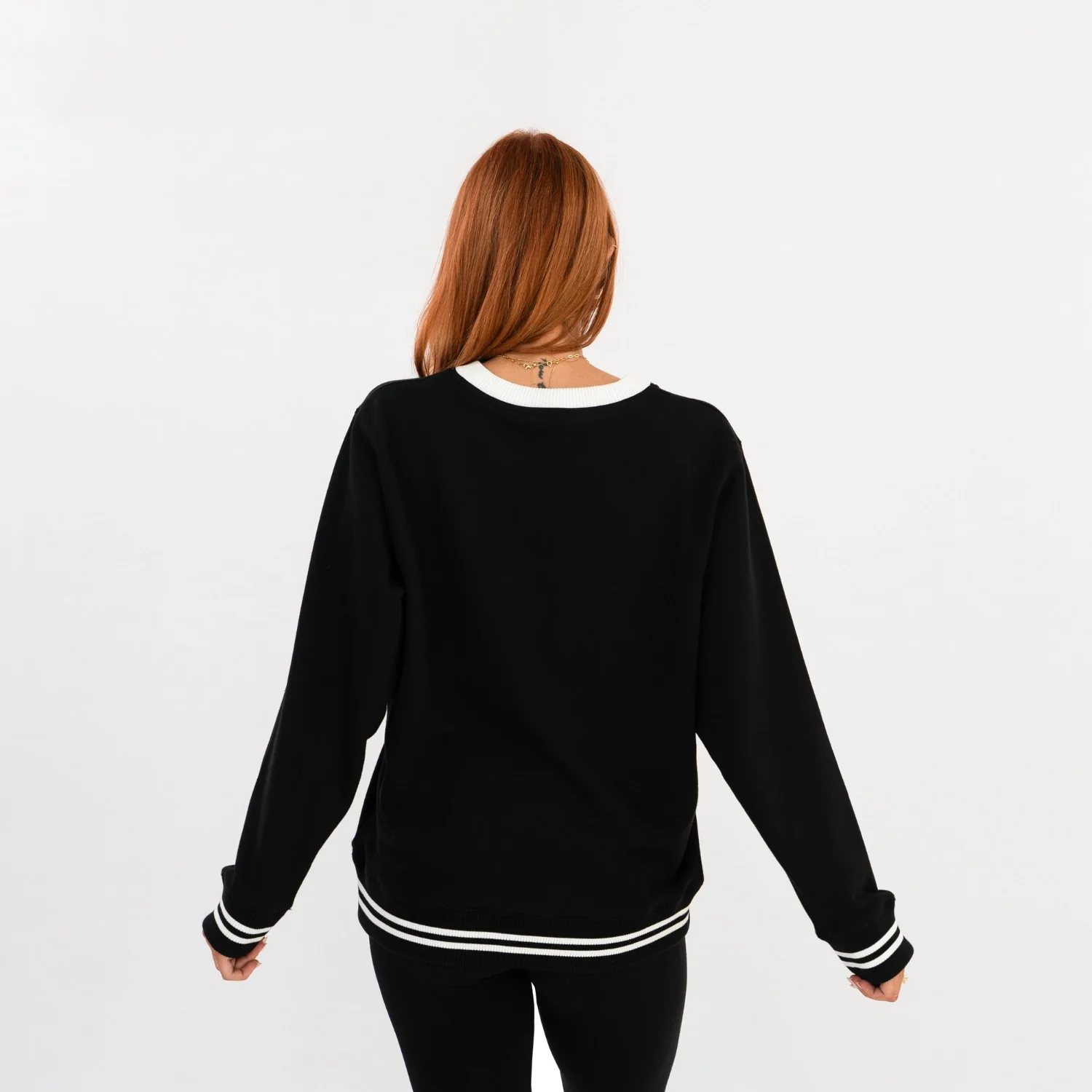 'SPP CLUB' Crew Neck Jumper - Black - Image 5