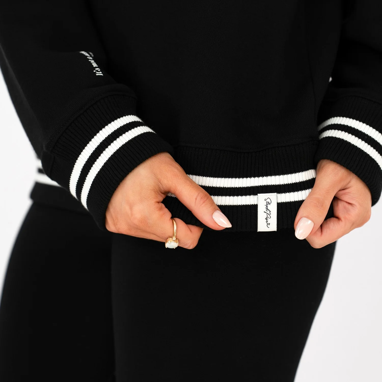 'SPP CLUB' Crew Neck Jumper - Black - Image 6