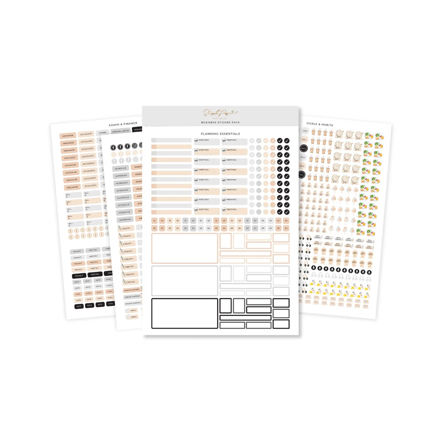 Business Planner Sticker Pack - Black - Image 3