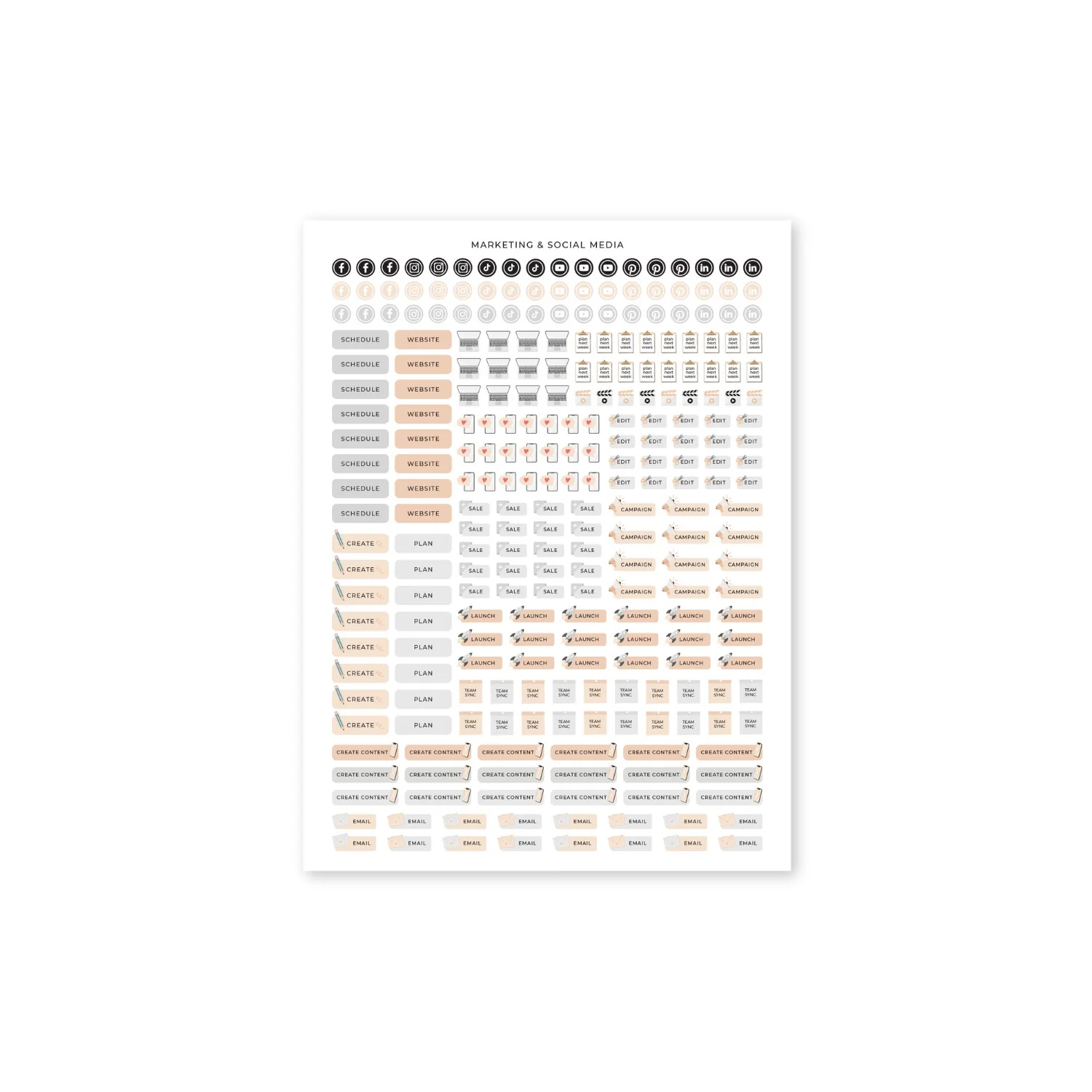 Business Planner Sticker Pack - Black - Image 5