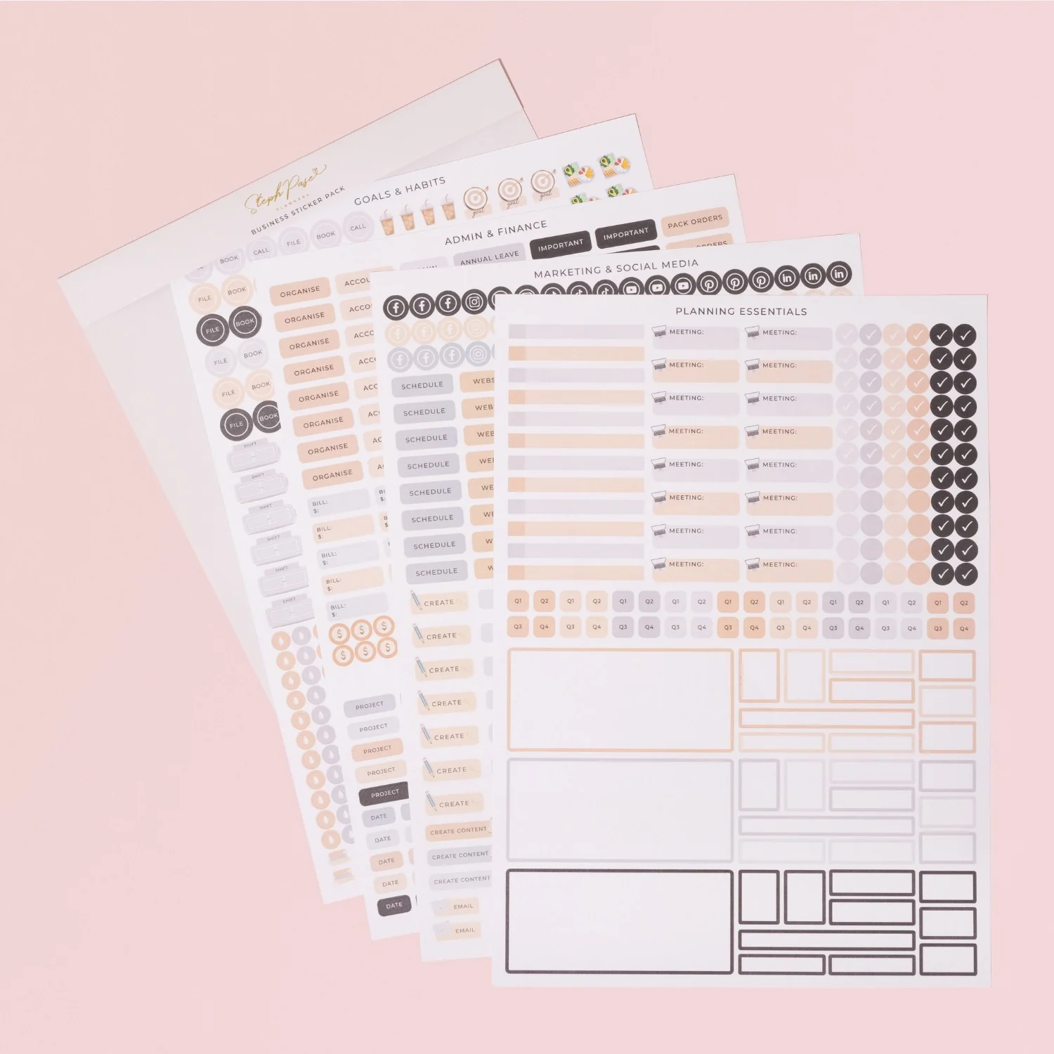 Business Planner Sticker Pack - Black - Image 8