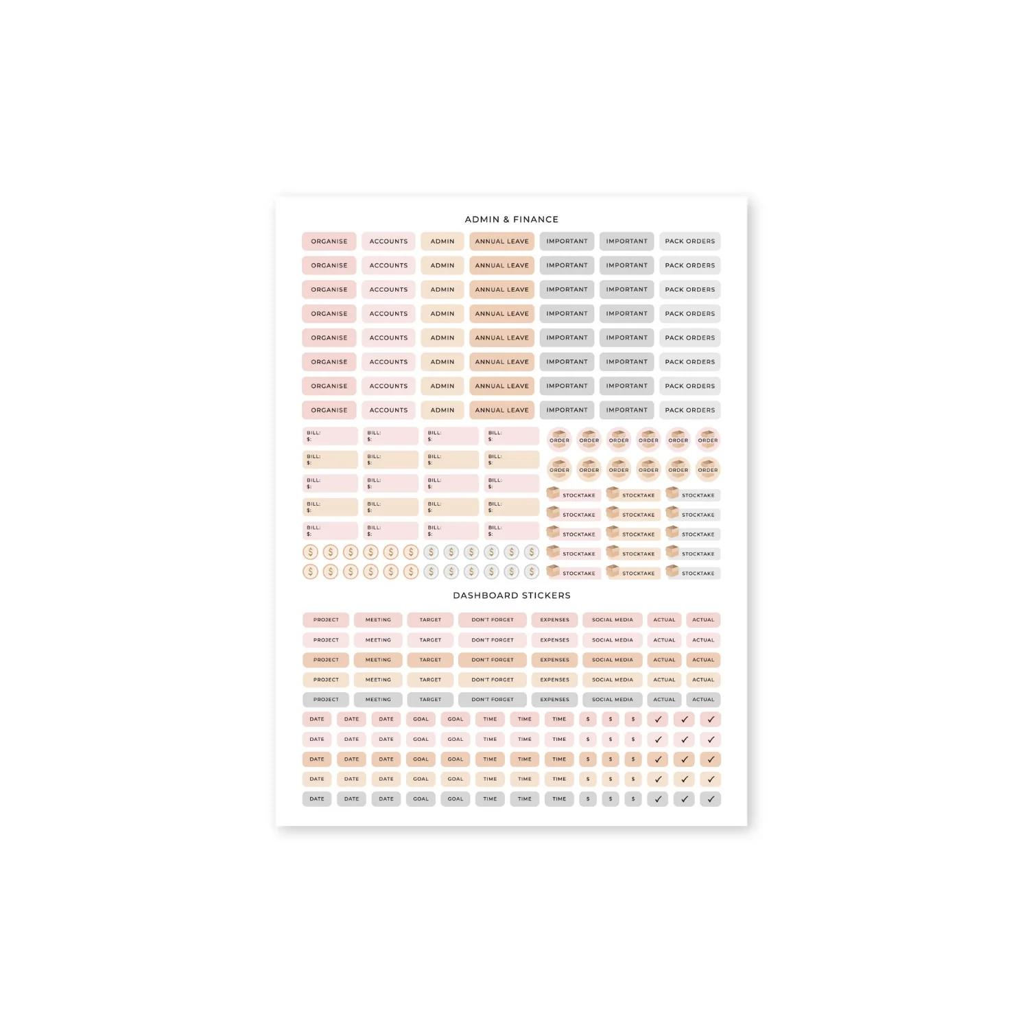 Business Planner Sticker Pack - Blush - Image 6
