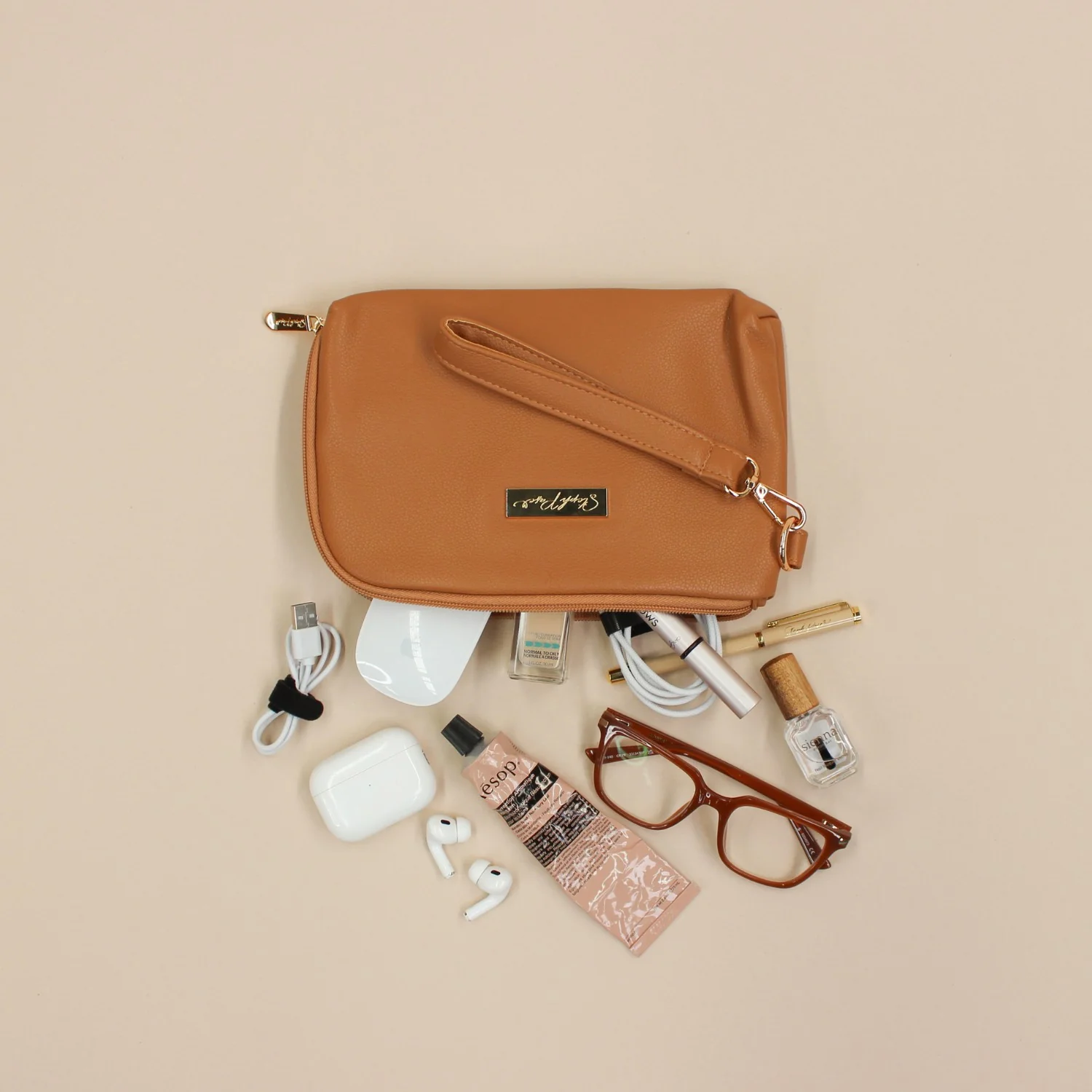 Tech Pouch - Multipurpose Organiser - Tan - Image 6
