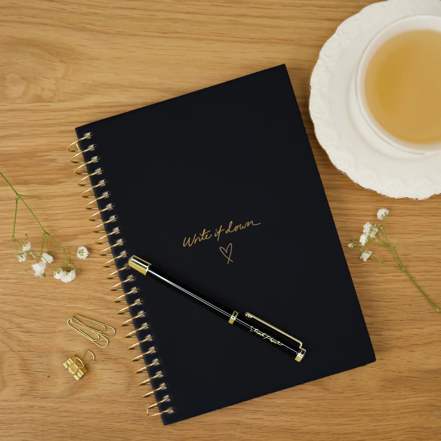 'Write it Down' A5 Notebook - Black - Image 5