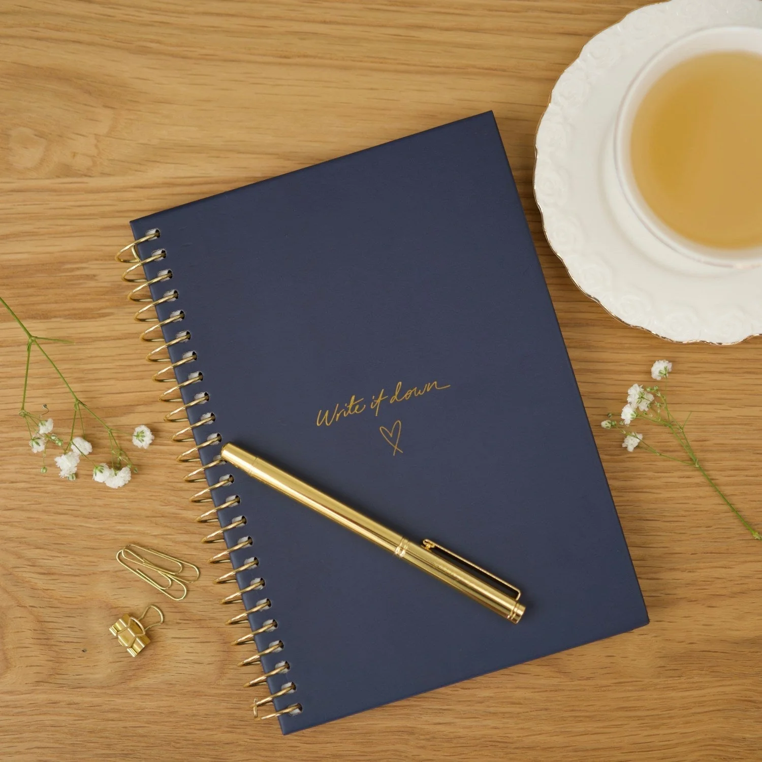 'Write it Down' A5 Notebook - Navy - Image 3