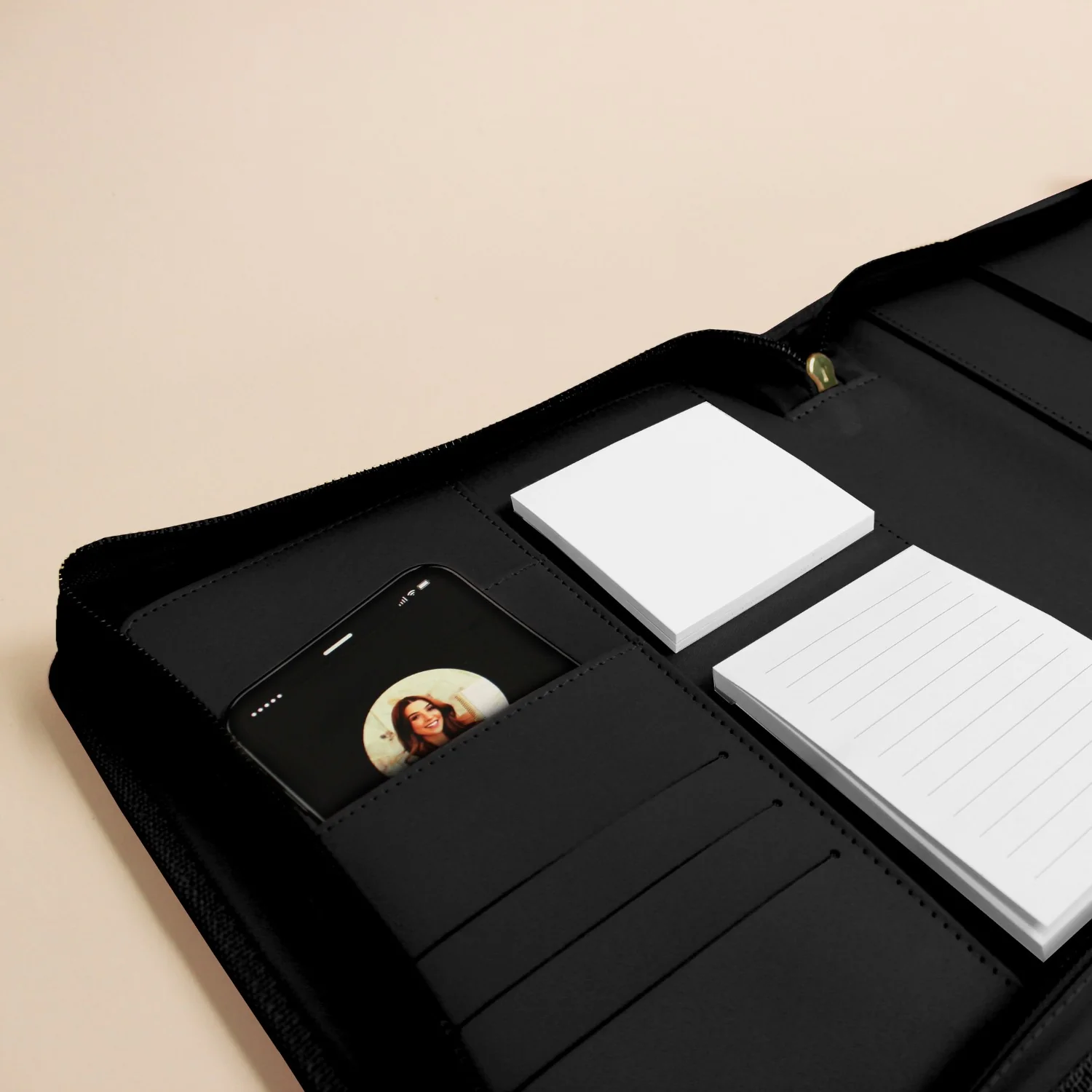 Luxe Zip-up Planner Folio - Black - Small - Image 11