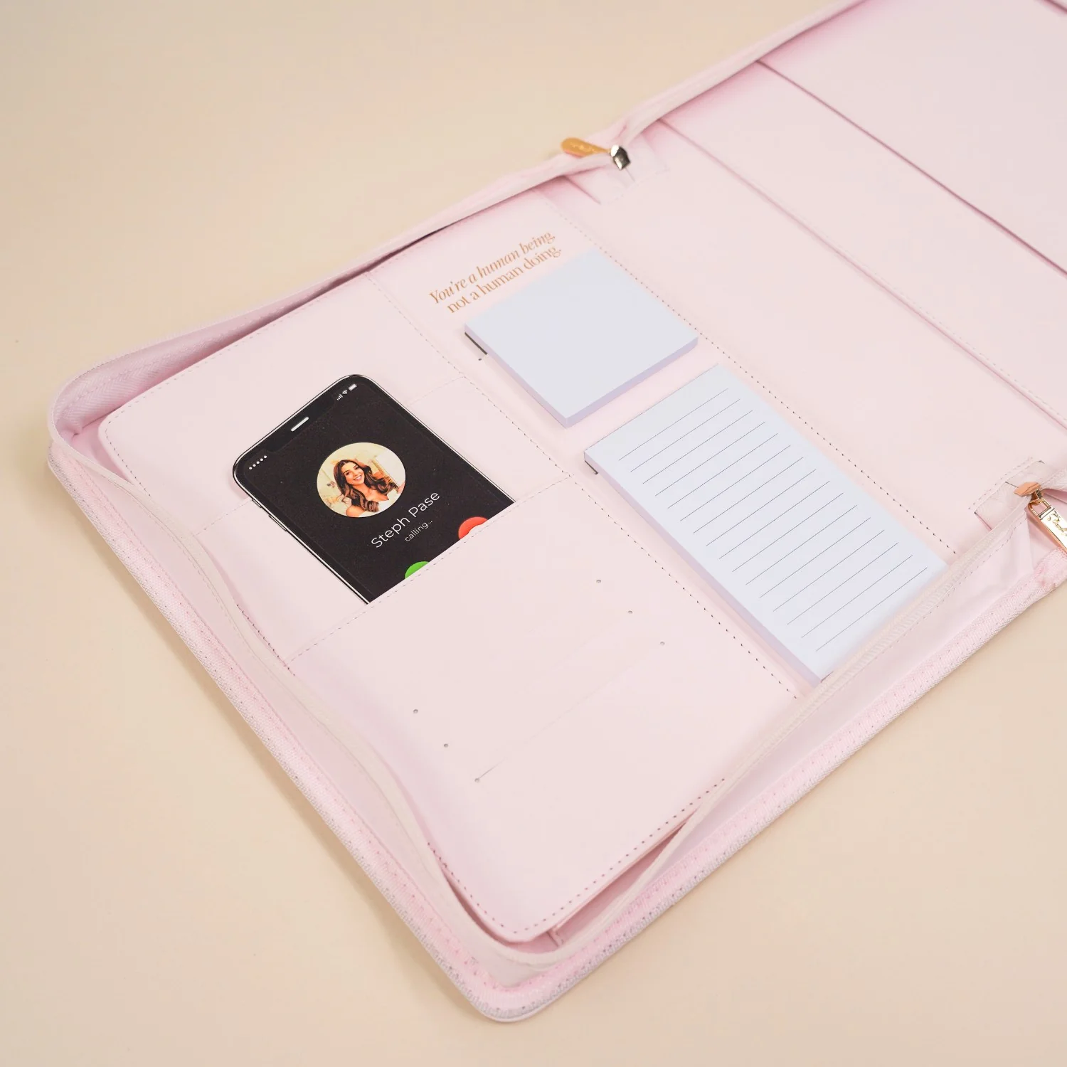 Luxe Zip-up Planner Folio - Blush - Large - Image 11