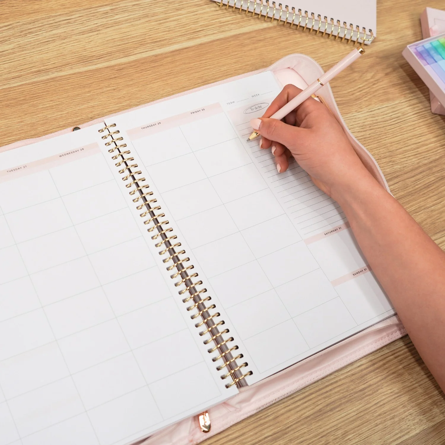 Luxe Zip-up Planner Folio - Blush - Large - Image 15