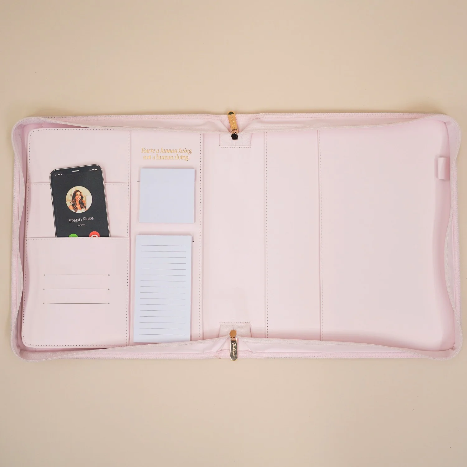 Luxe Zip-up Planner Folio - Blush - Large - Image 9