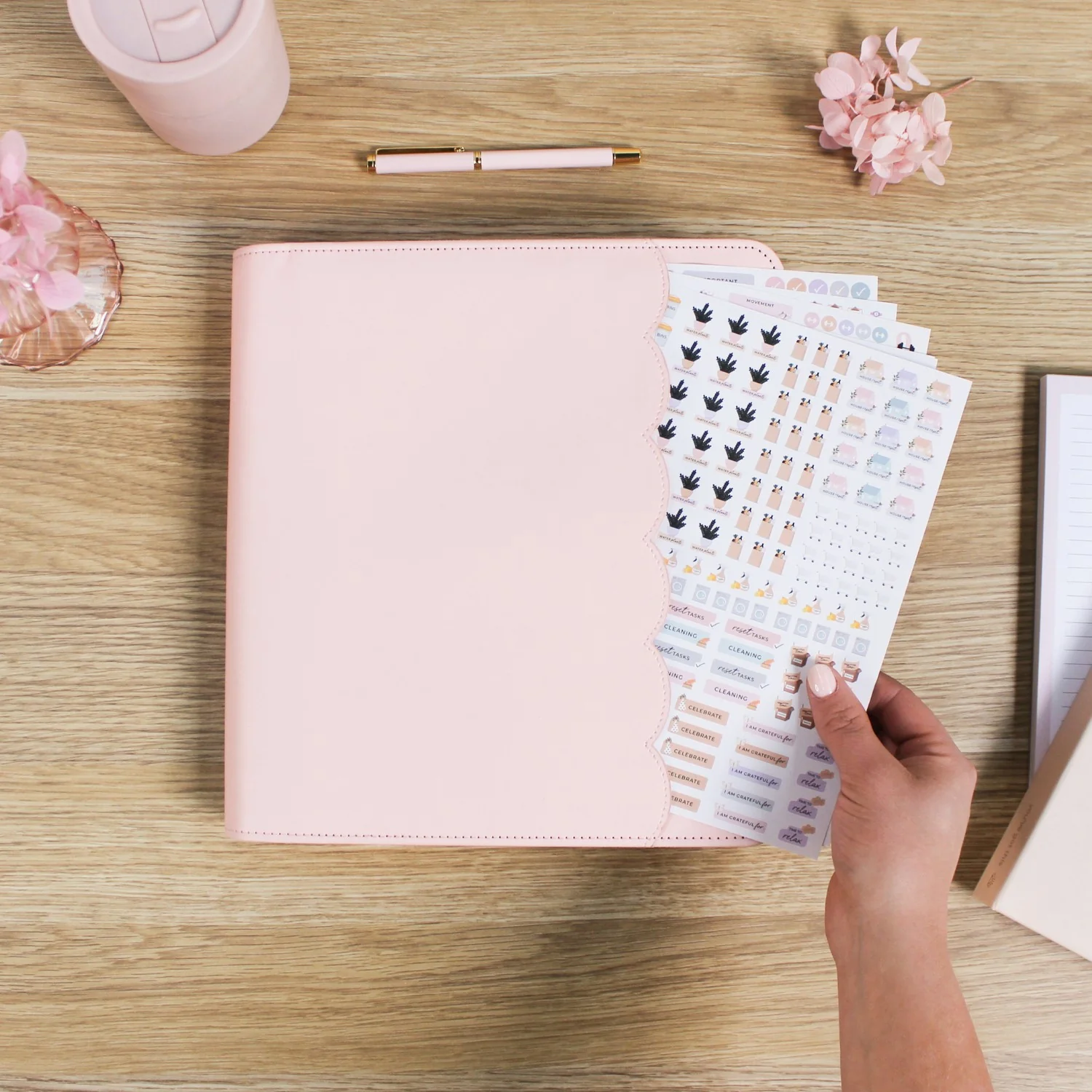 Luxe Zip-up Planner Folio - Blush - Small - Image 10