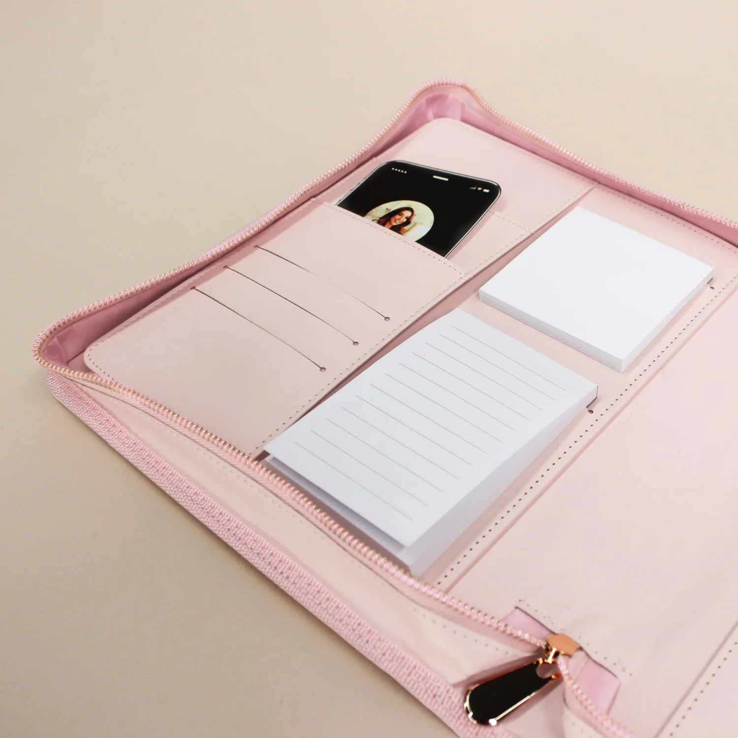 Luxe Zip-up Planner Folio - Blush - Small - Image 11