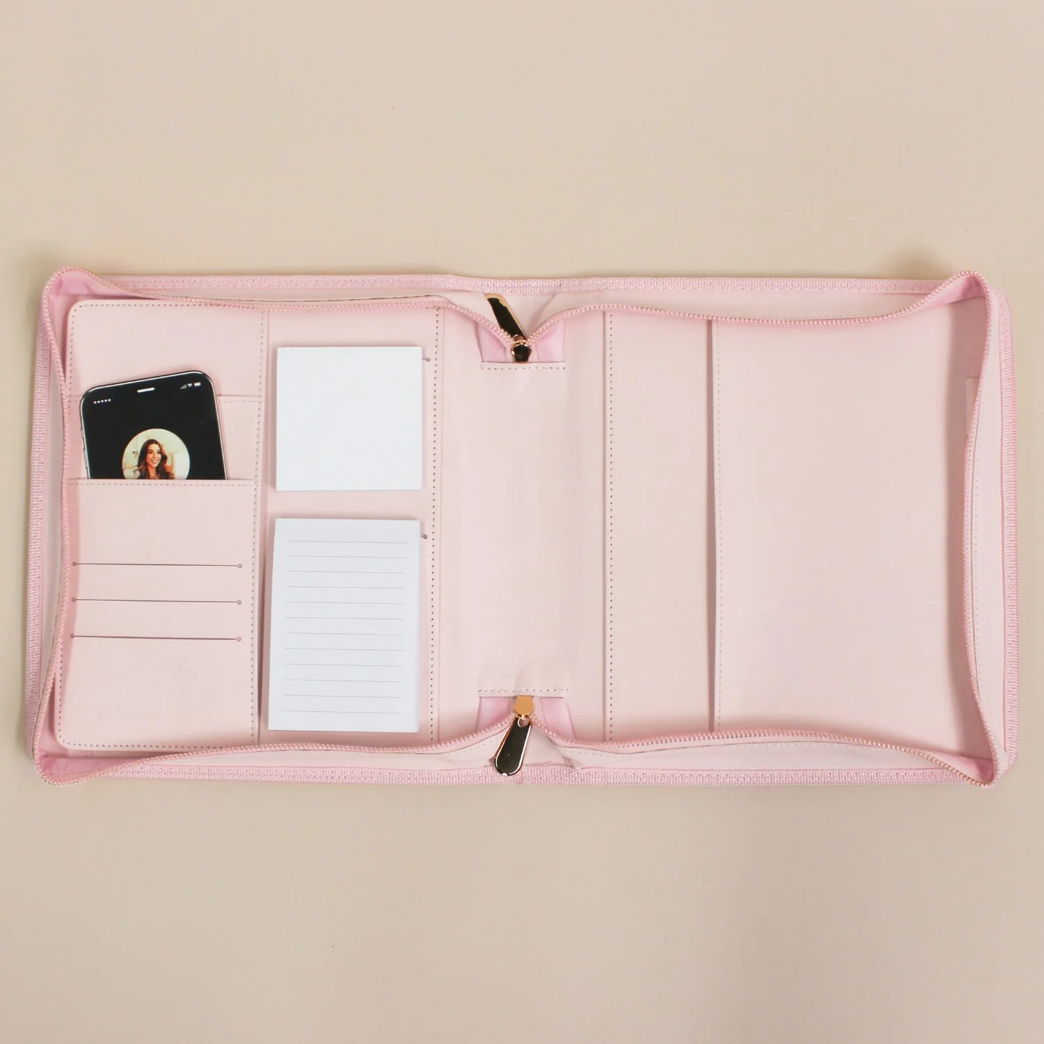 Luxe Zip-up Planner Folio - Blush - Small - Image 4