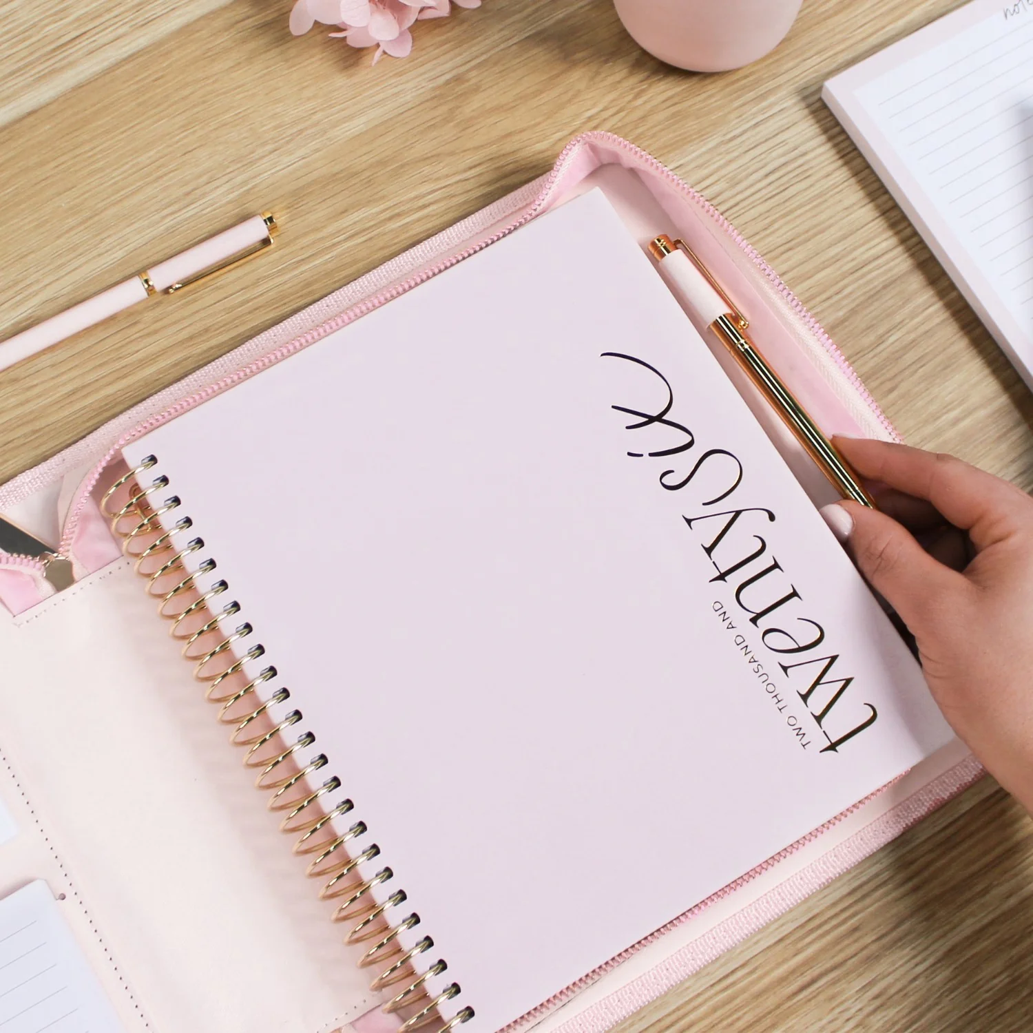 Luxe Zip-up Planner Folio - Blush - Small - Image 5