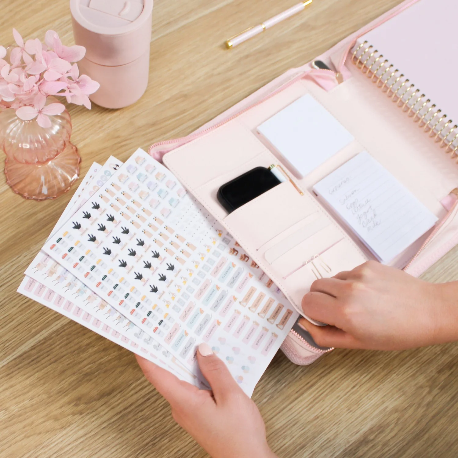 Luxe Zip-up Planner Folio - Blush - Small - Image 8